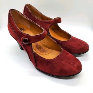 Sofft Burgundy Suede Mary Jane Classy Pumps 7
